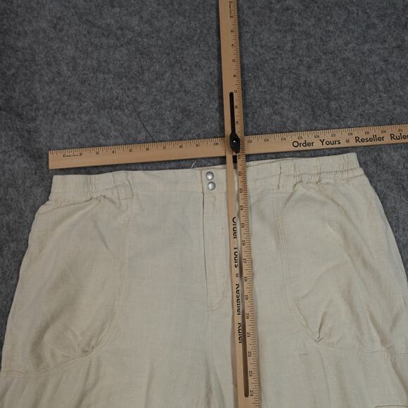 Anthropologie Pants Womens Extra Large Jogger Cargo Linen Ivory Pull On Baggy - Picture 2 of 10